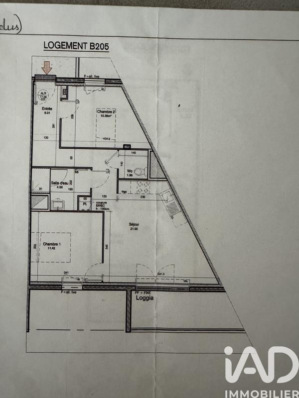 Appartement - 59 m² - 3 pièces