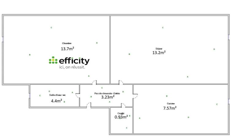 Appartement - 43 m² - 2 pièces