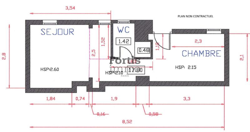Appartement - 20 m² - 2 pièces