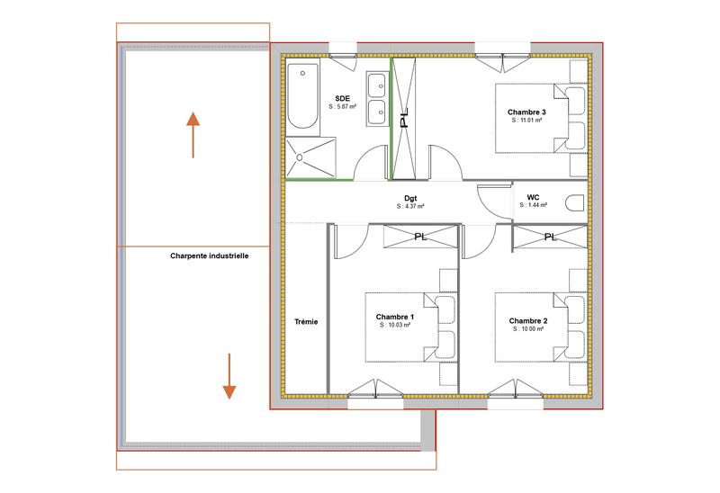 Maison - 92 m² - 4 pièces