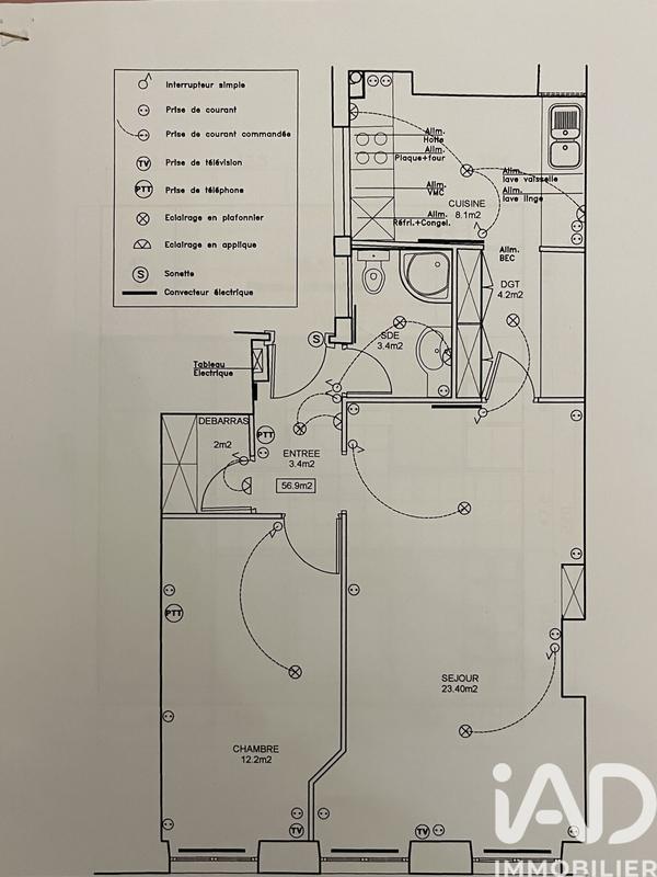 Appartement - 57 m² - 2 pièces