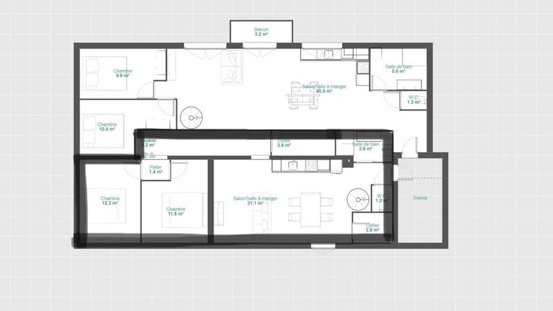 Appartement - 74 m² - 4 pièces