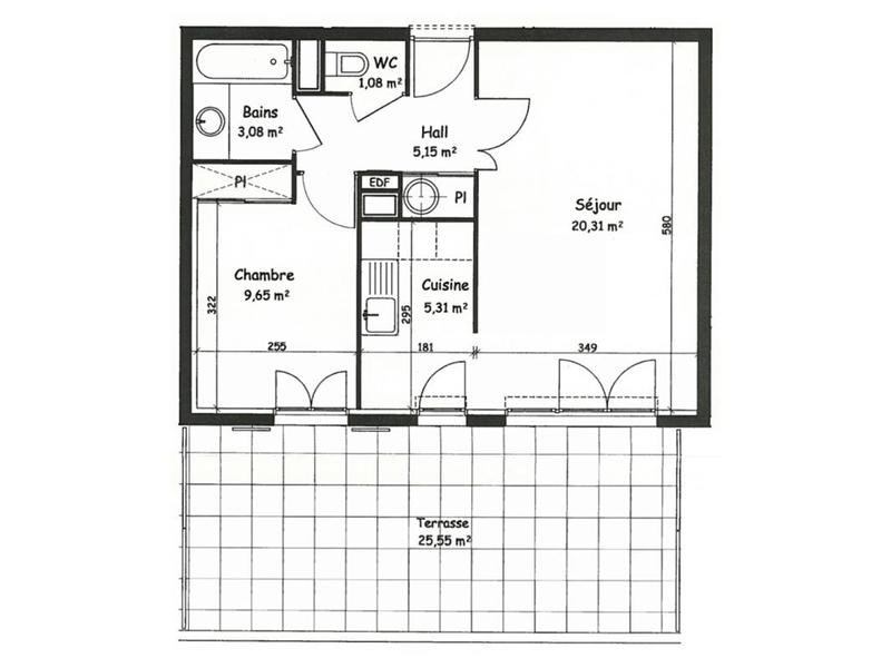 Appartement - 44 m² - 2 pièces