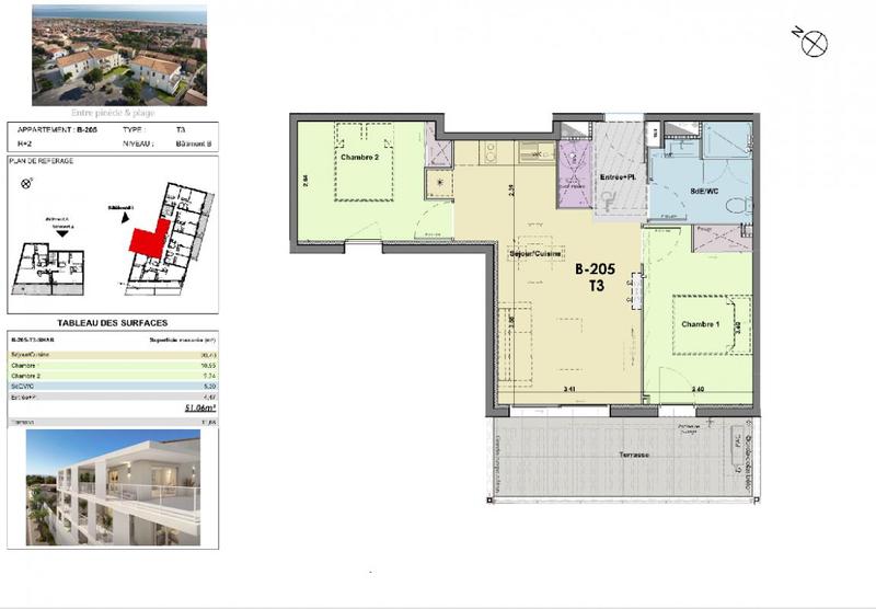 Appartement - 51 m² - 3 pièces