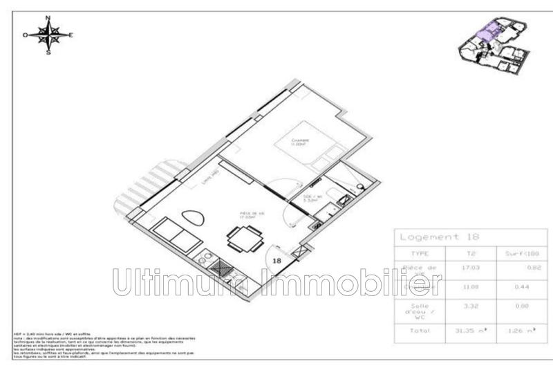Appartement - 31 m² - 2 pièces