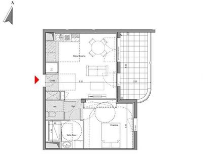 Appartement - 46 m² - 2 pièces