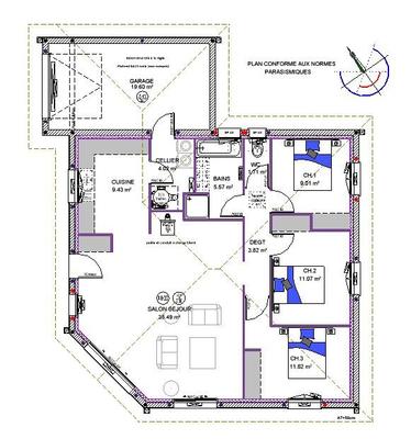 Maison - 92 m² - 4 pièces