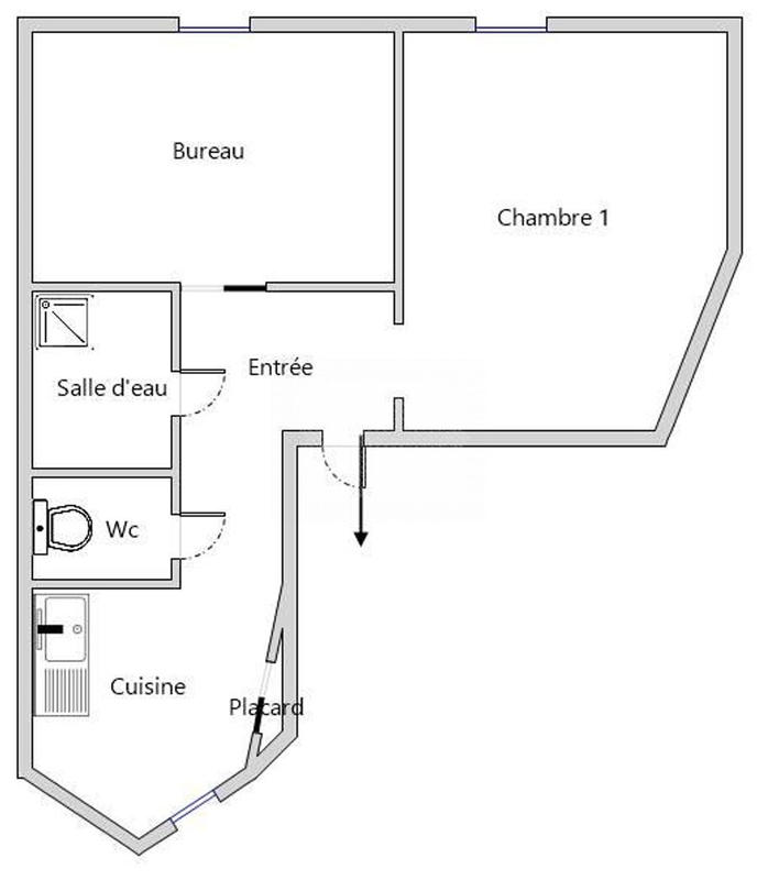 Appartement - 26 m² - 2 pièces