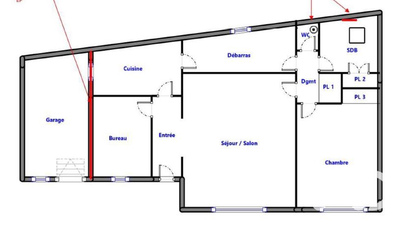Maison - 75 m² - 3 pièces