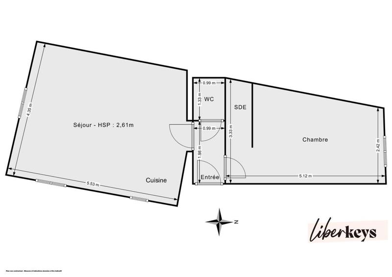 Appartement - 42 m² - 2 pièces