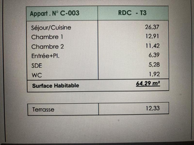 Appartement - 64 m² - 3 pièces
