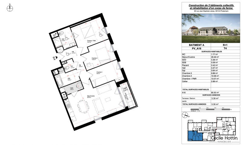 Appartement - 86 m² - 4 pièces