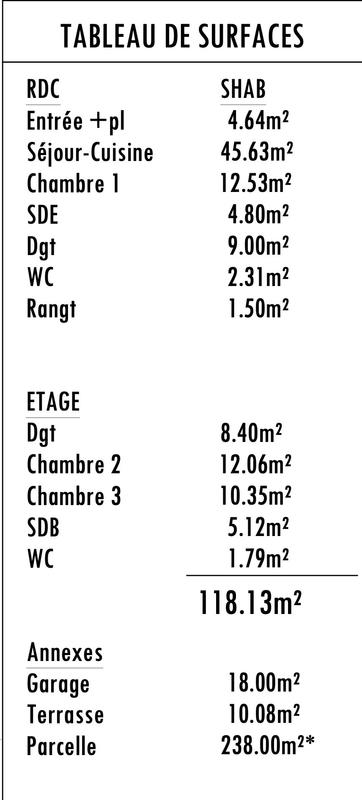 Maison contemporaine - 118 m² - 4 pièces