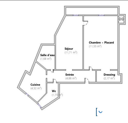 Appartement - 39 m² - 2 pièces