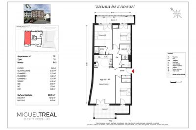 Appartement - 93 m² - 4 pièces