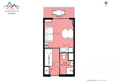 Appartement - 19 m² - 1 pièce