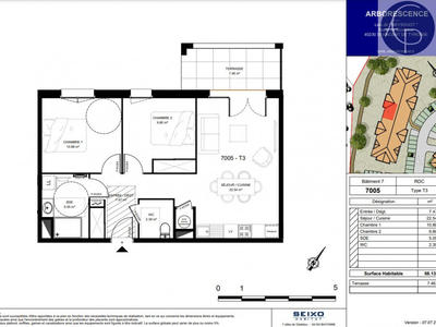 Appartement - 58 m² - 3 pièces