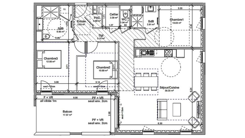 Appartement - 97 m² - 4 pièces