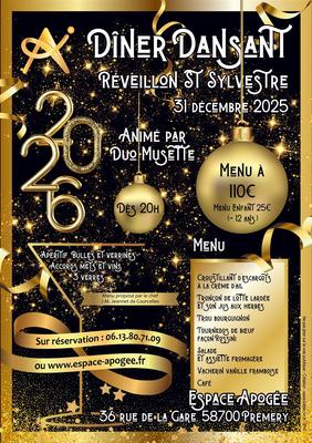 Réveillon 2025 - Dîner dansant de la Saint Sylvestre