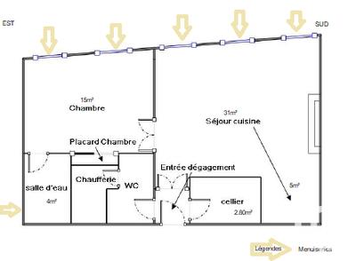 Appartement - 68 m² - 2 pièces