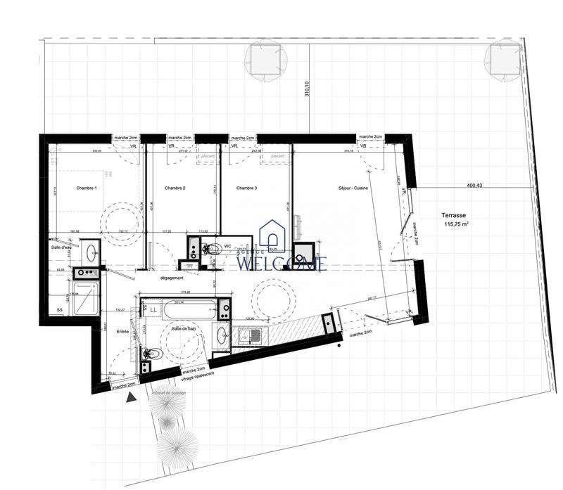 Appartement - 82 m² - 4 pièces