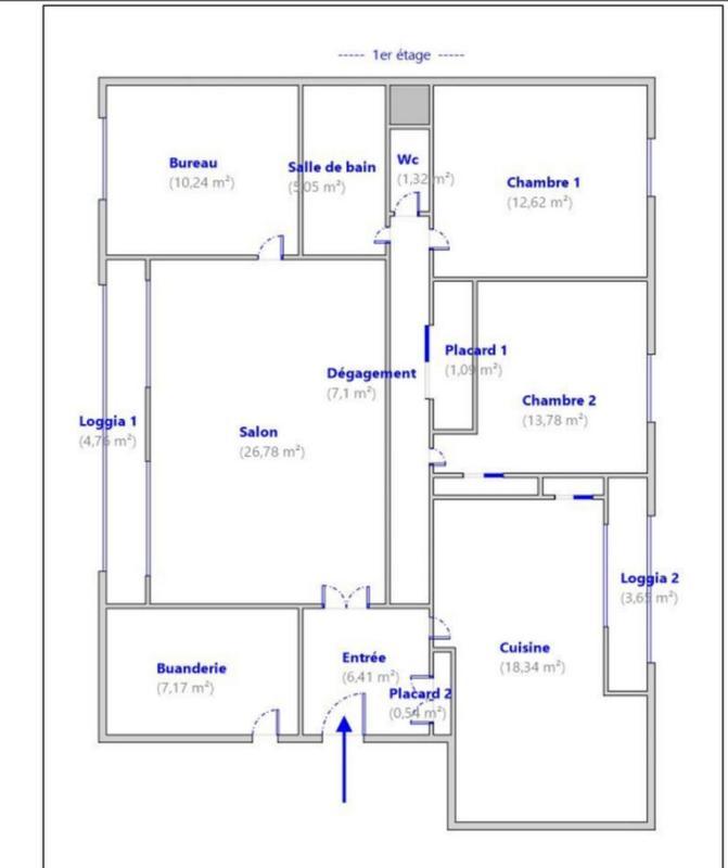 Appartement - 118 m² - 4 pièces