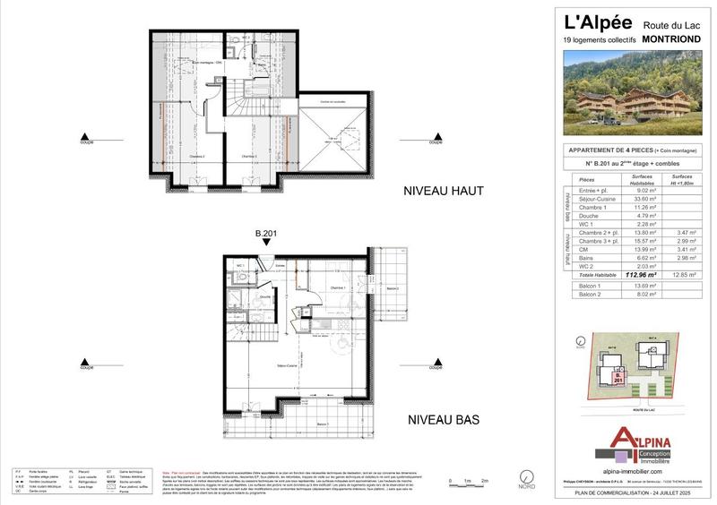 Duplex - 113 m² - 4 pièces