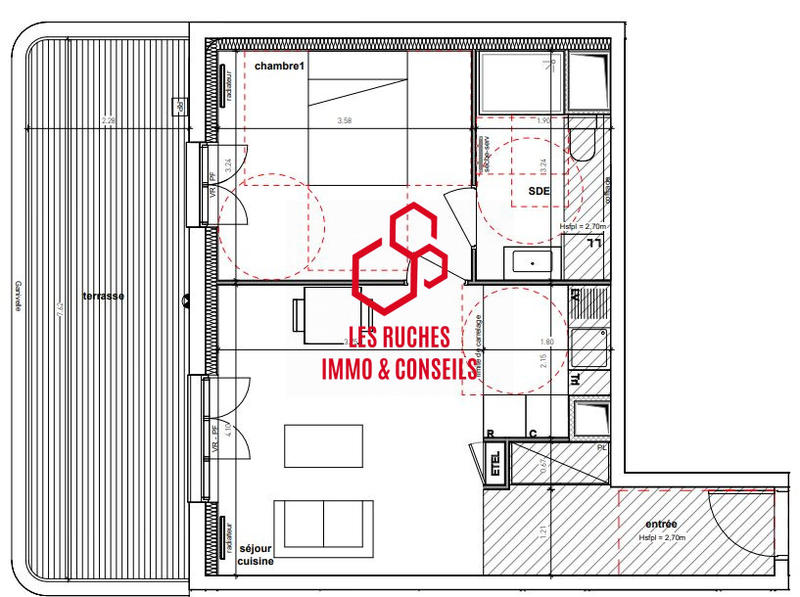 Appartement - 42 m² - 2 pièces
