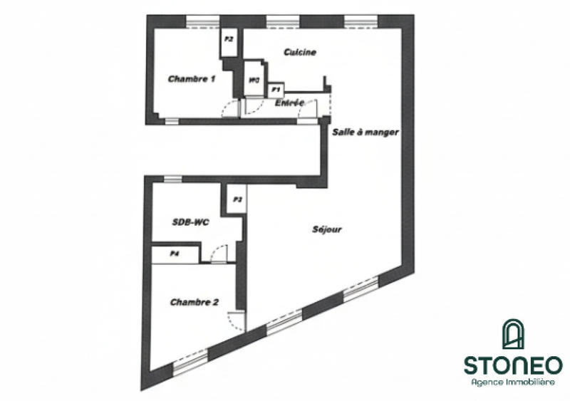 Appartement ancien - 88 m² - 4 pièces