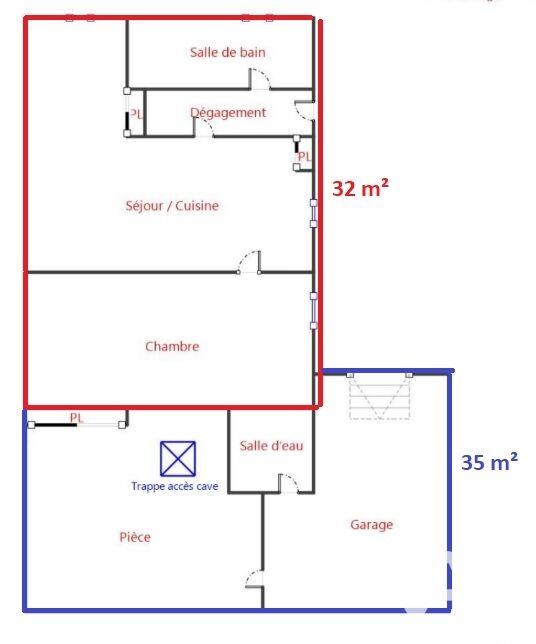 Maison - 32 m² - 2 pièces