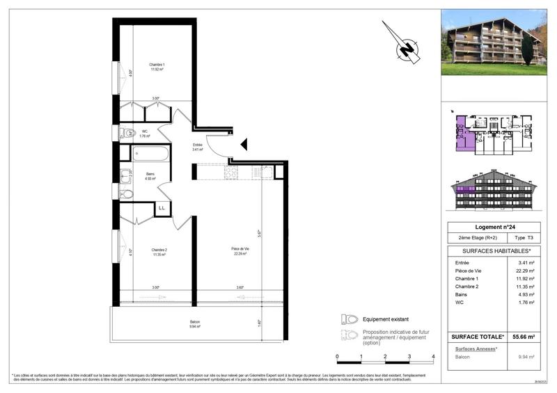 Appartement - 55 m² - 3 pièces
