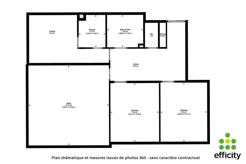 Appartement - 67 m² - 3 pièces