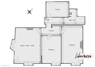 Appartement - 65 m² - 3 pièces
