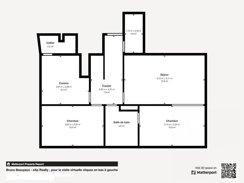 Appartement - 58 m² - 3 pièces