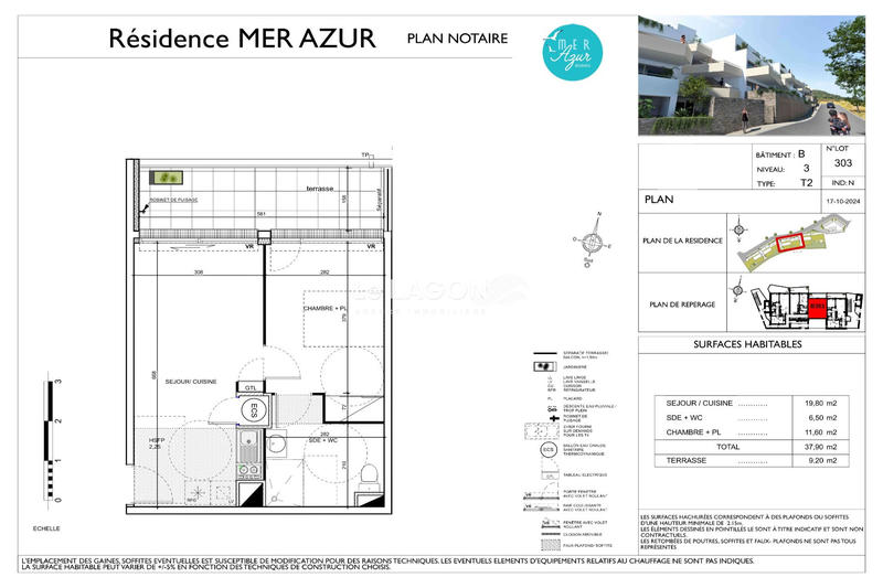 Appartement - 38 m² - 2 pièces
