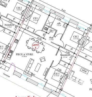 Appartement - 94 m² - 4 pièces