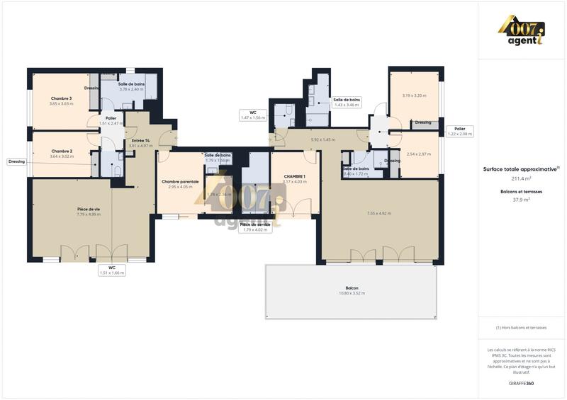 Appartement - 110 m² - 4 pièces