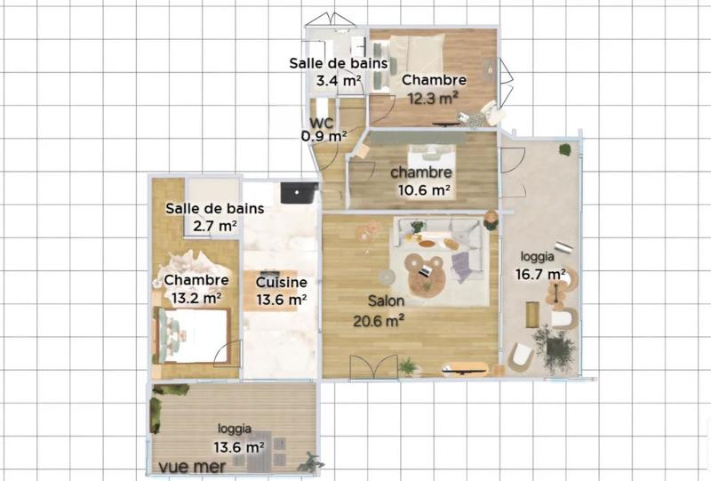 Appartement - 110 m² - 4 pièces