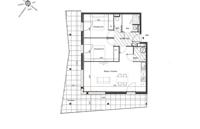 Appartement - 66 m² - 3 pièces