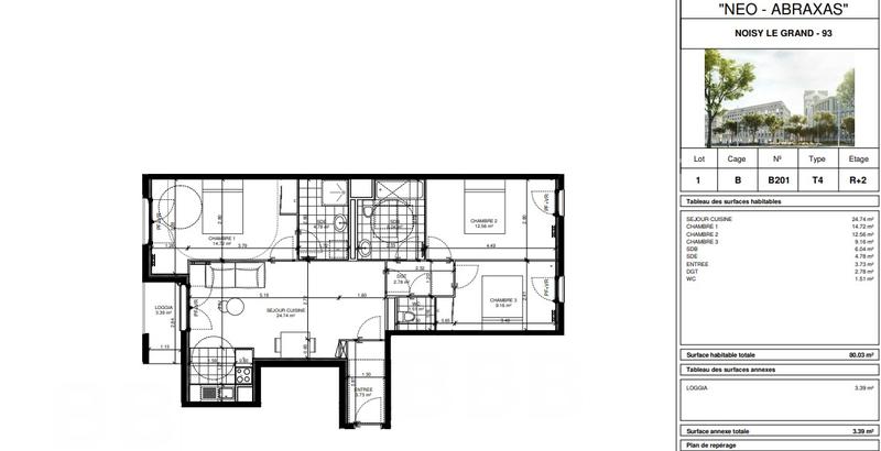 Appartement - 80 m² - 4 pièces