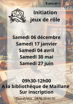 Initiation Jeu de Rôle décembre