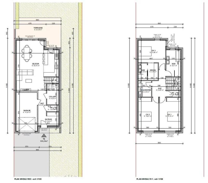 Maison - 126 m² - 4 pièces