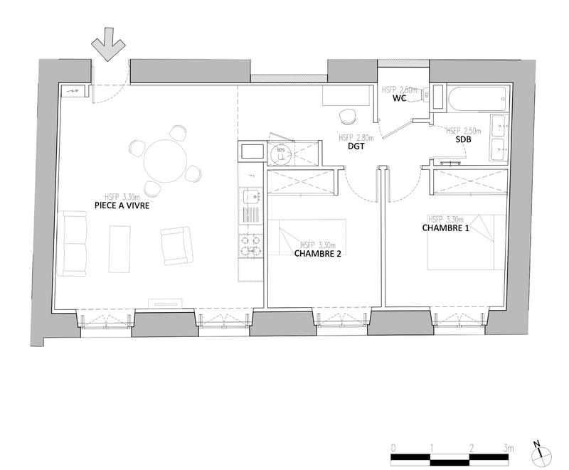 Appartement - 63 m² - 3 pièces