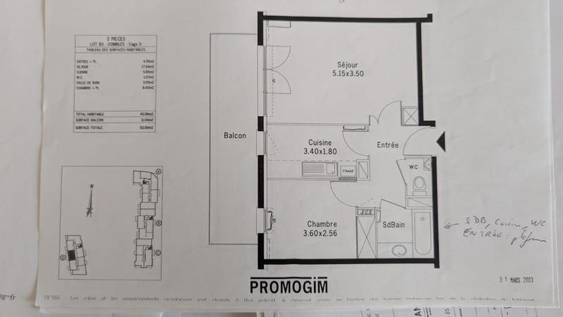 Appartement - 41 m² - 2 pièces