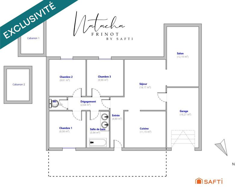 Maison - 89 m² - 5 pièces