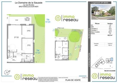 Appartement - 64 m² - 3 pièces