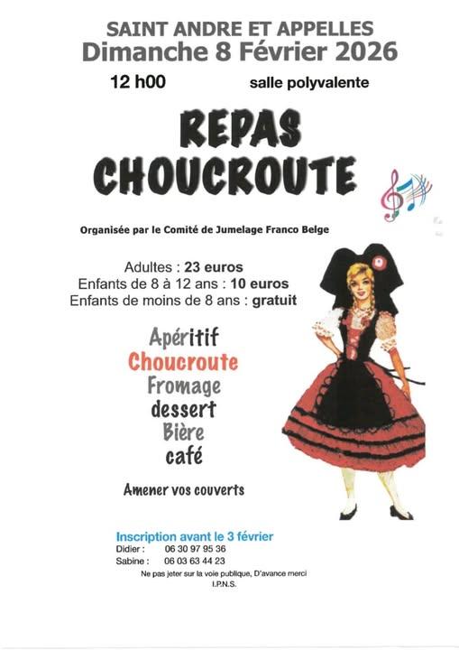 Repas Choucroute du Comité de jumelage Franco-Belge