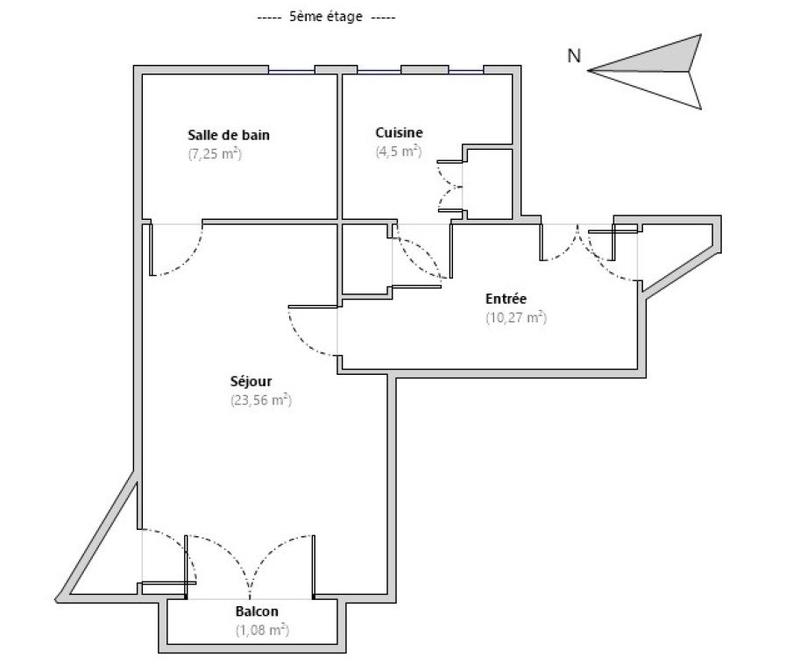 Appartement - 46 m² - 1 pièce