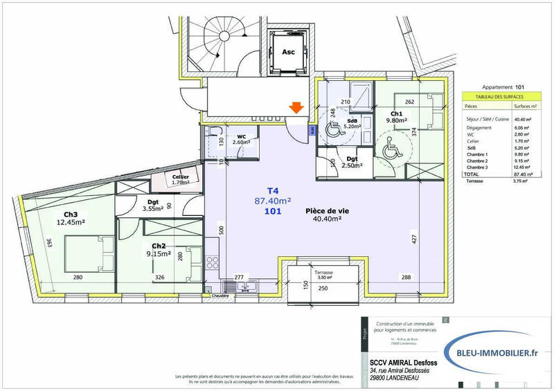 Appartement - 87 m² - 4 pièces