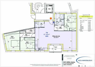 Appartement - 87 m² - 4 pièces